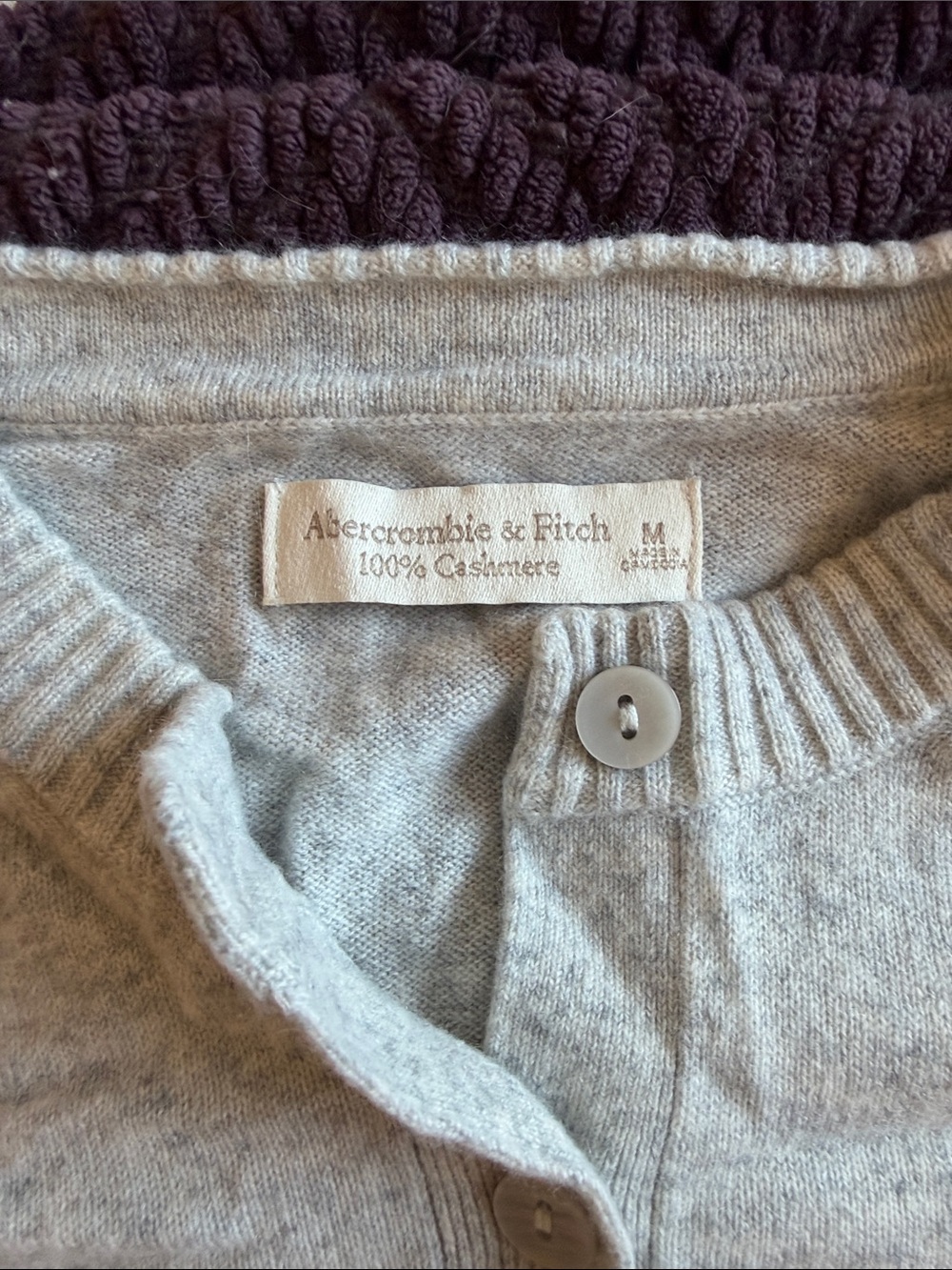 Abercrombie & Fitch Light Gray Cashmere Button Cardigan